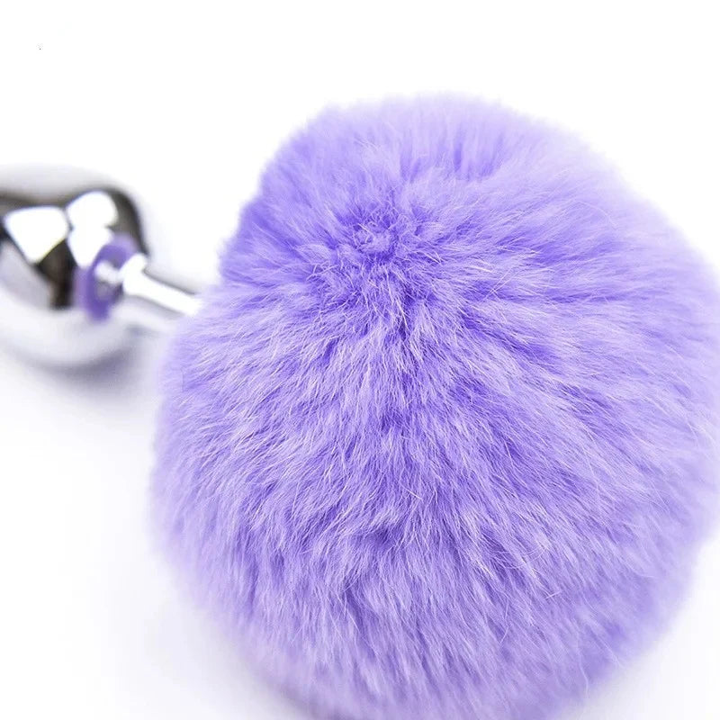 Metal Plush Rabbit Tail Anal Plug Prostate Massager Butt Plug Rabbit Ear BDSM Cosplay Erotic Sex Toys for Women Adults Sex Game