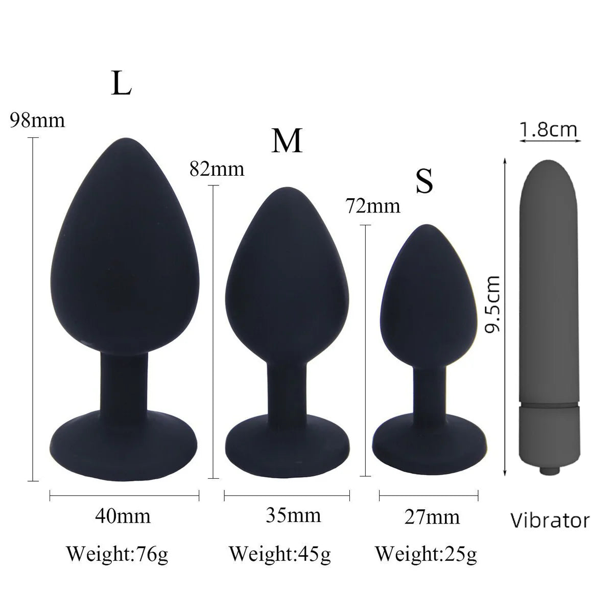 Adult Silicone set Anal Plug Dildos Bullet Vibrator Butt Plugs Sex Toys for Women Men Gay Prostate Massager Anal Masturbating S/M/L