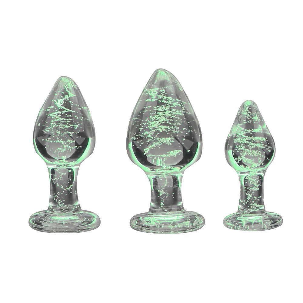 Luminous Butt Plug Glass Anal Beads For Women Dildos Female Masturbator Sex Toys Adult Men Couple Games Erotic Products