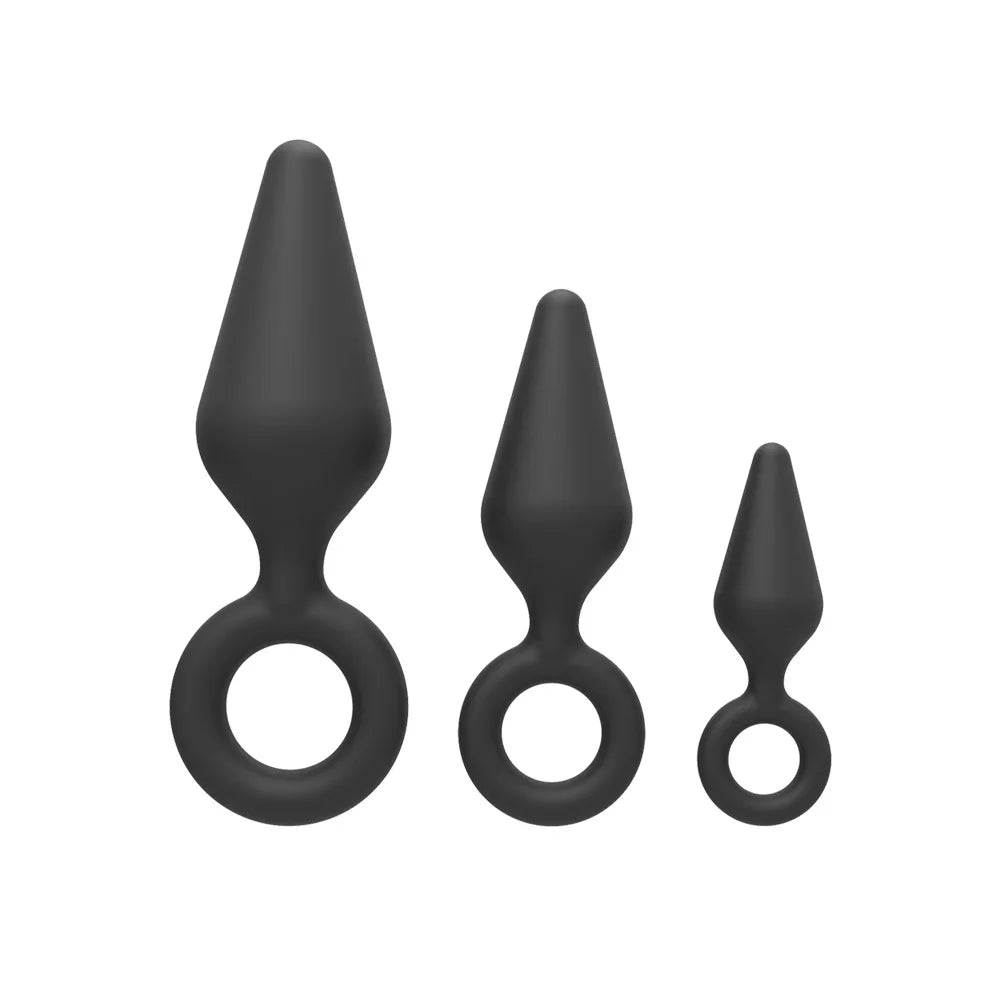 Silicone Butt Plug Ring Anal Plugs Unisex Sex Stopper 3 Different Size Adult Toys for Men/Women Anal Trainer For Couples SM