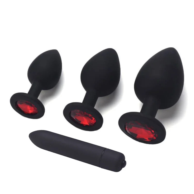 Adult Silicone set Anal Plug Dildos Bullet Vibrator Butt Plugs Sex Toys for Women Men Gay Prostate Massager Anal Masturbating S/M/L