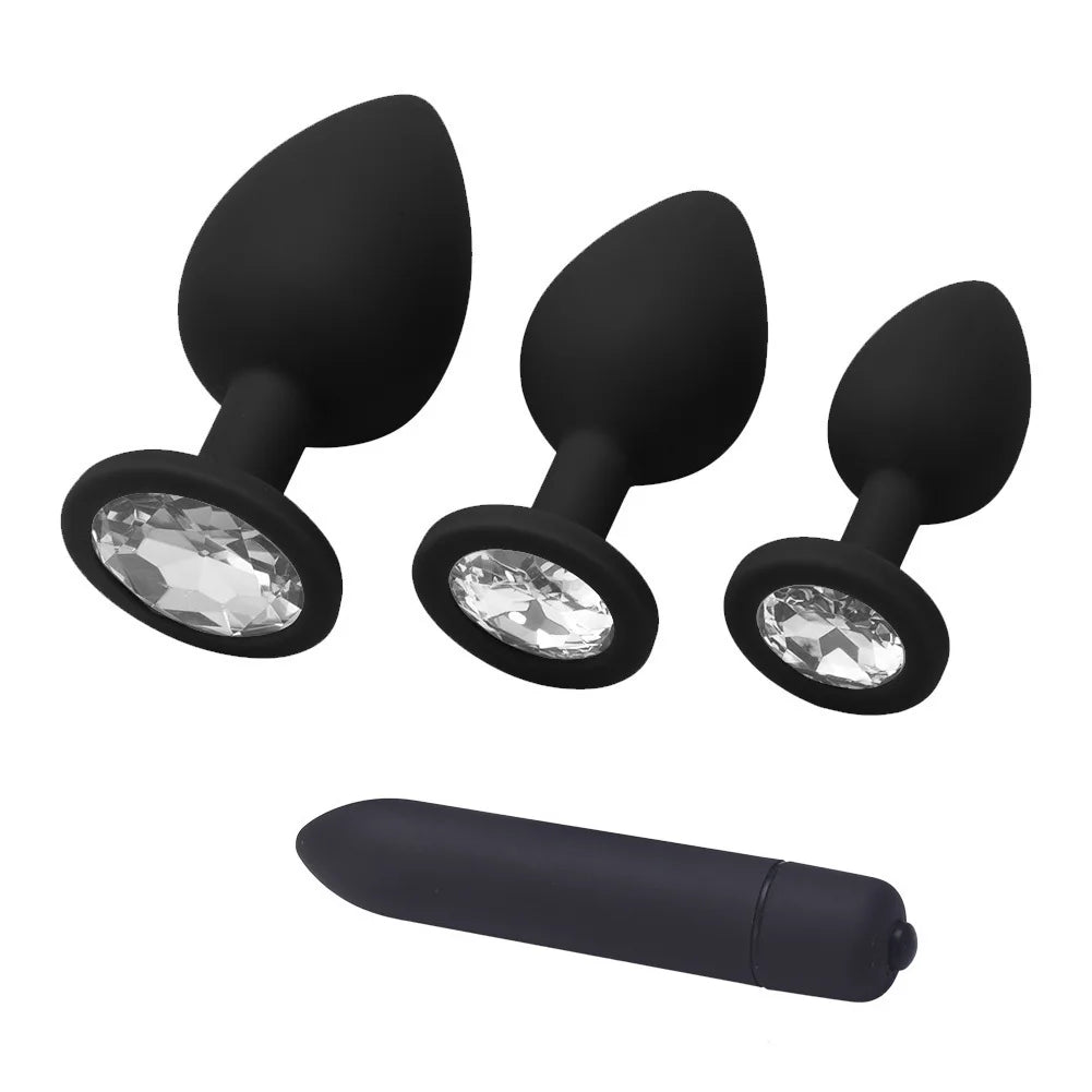 Adult Silicone set Anal Plug Dildos Bullet Vibrator Butt Plugs Sex Toys for Women Men Gay Prostate Massager Anal Masturbating S/M/L