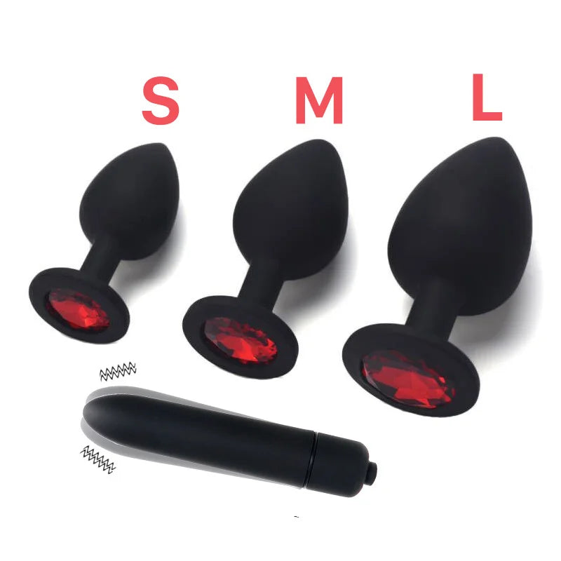 Adult Silicone set Anal Plug Dildos Bullet Vibrator Butt Plugs Sex Toys for Women Men Gay Prostate Massager Anal Masturbating S/M/L
