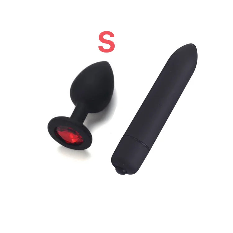 Adult Silicone set Anal Plug Dildos Bullet Vibrator Butt Plugs Sex Toys for Women Men Gay Prostate Massager Anal Masturbating S/M/L