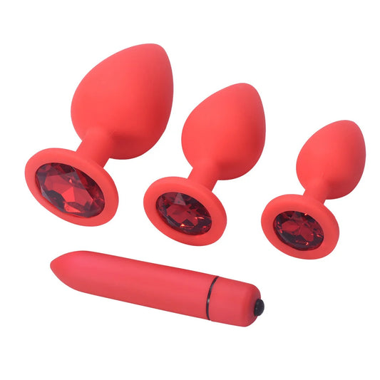Adult Silicone set Anal Plug Dildos Bullet Vibrator Butt Plugs Sex Toys for Women Men Gay Prostate Massager Anal Masturbating S/M/L