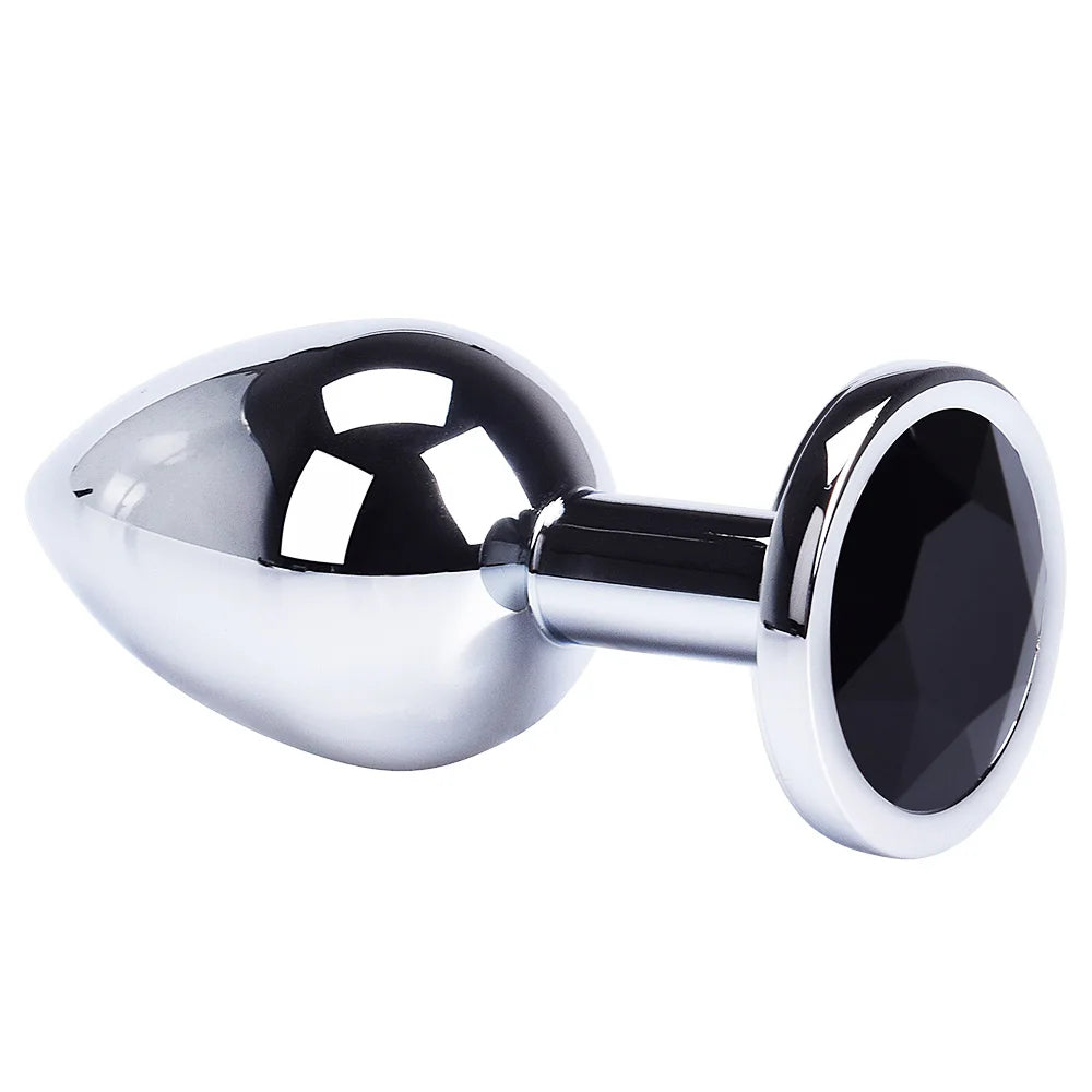 Metal Anal Plug Stainless Steel Butt Plug With Jewelry Colorful Crystal Anus Plug Anal Bead Adults Sex Toys for Women Adult Game