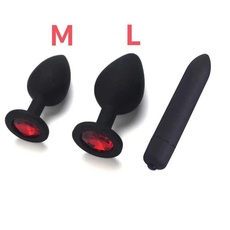 Adult Silicone set Anal Plug Dildos Bullet Vibrator Butt Plugs Sex Toys for Women Men Gay Prostate Massager Anal Masturbating S/M/L