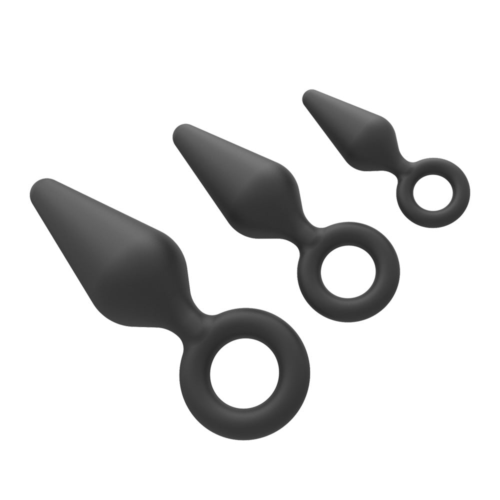Silicone Butt Plug Ring Anal Plugs Unisex Sex Stopper 3 Different Size Adult Toys for Men/Women Anal Trainer For Couples SM