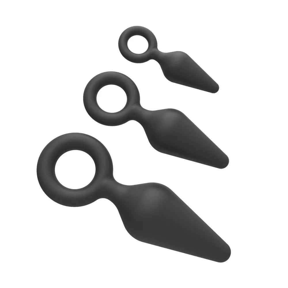 Silicone Butt Plug Ring Anal Plugs Unisex Sex Stopper 3 Different Size Adult Toys for Men/Women Anal Trainer For Couples SM