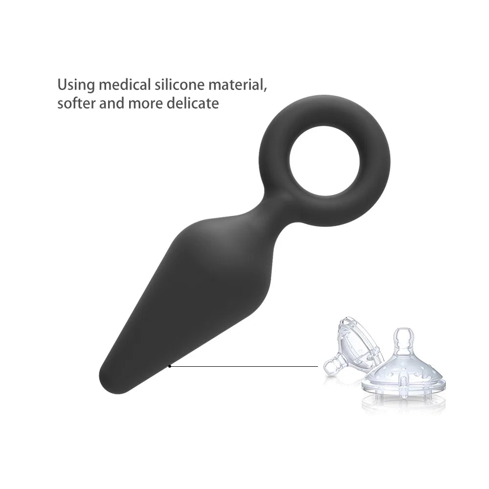 Silicone Butt Plug Ring Anal Plugs Unisex Sex Stopper 3 Different Size Adult Toys for Men/Women Anal Trainer For Couples SM