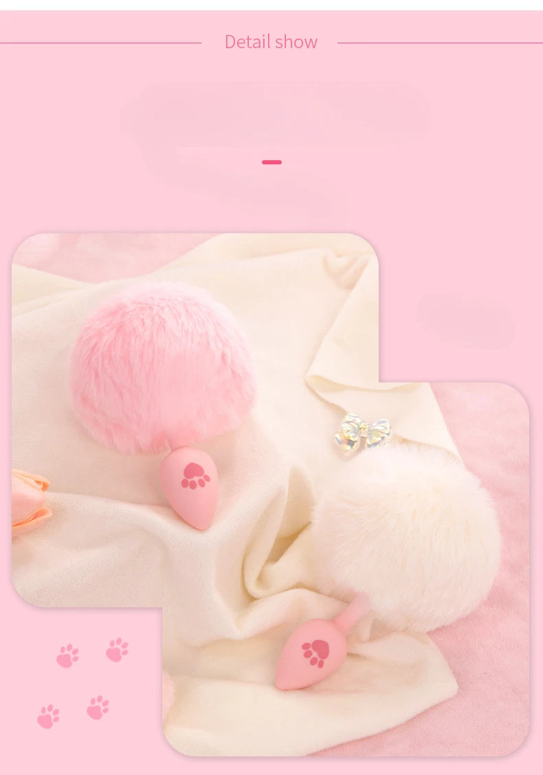 Sexy Kitty Anal Plug Tail Silicone Anal Toys for Women Men Butt Plug Cat Rabbit Anal Sex Toy Cosplay Erotic Adult Toys Sex Shop