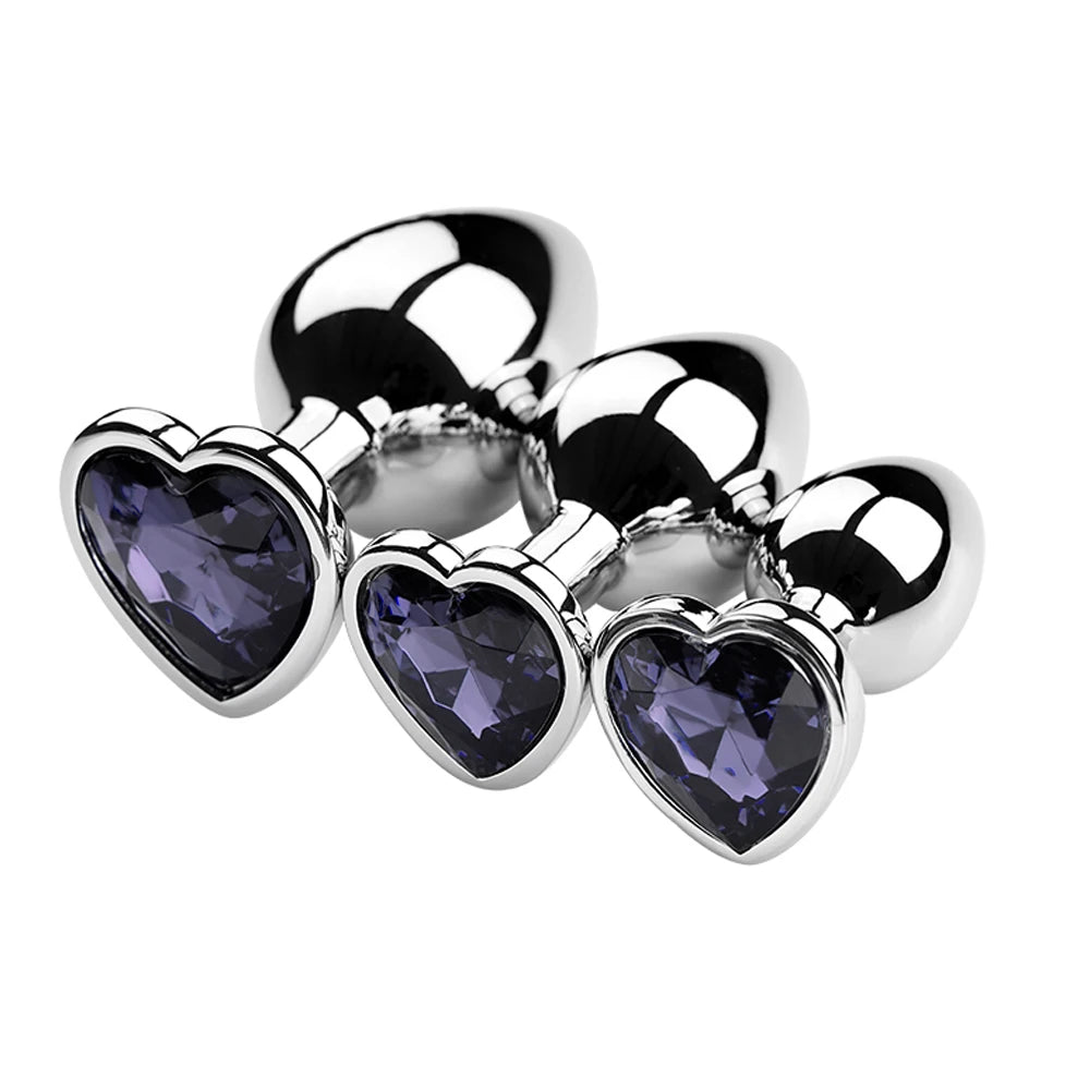 3PCS S/M/L Metal Anal Plug Butt Plug Sex Toy Butt Toy for Women Men Couples Adult Game Masturbator Anal Diamond Sex Shop