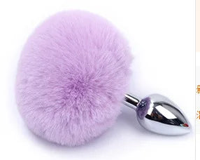 Metal Plush Rabbit Tail Anal Plug Prostate Massager Butt Plug Rabbit Ear BDSM Cosplay Erotic Sex Toys for Women Adults Sex Game