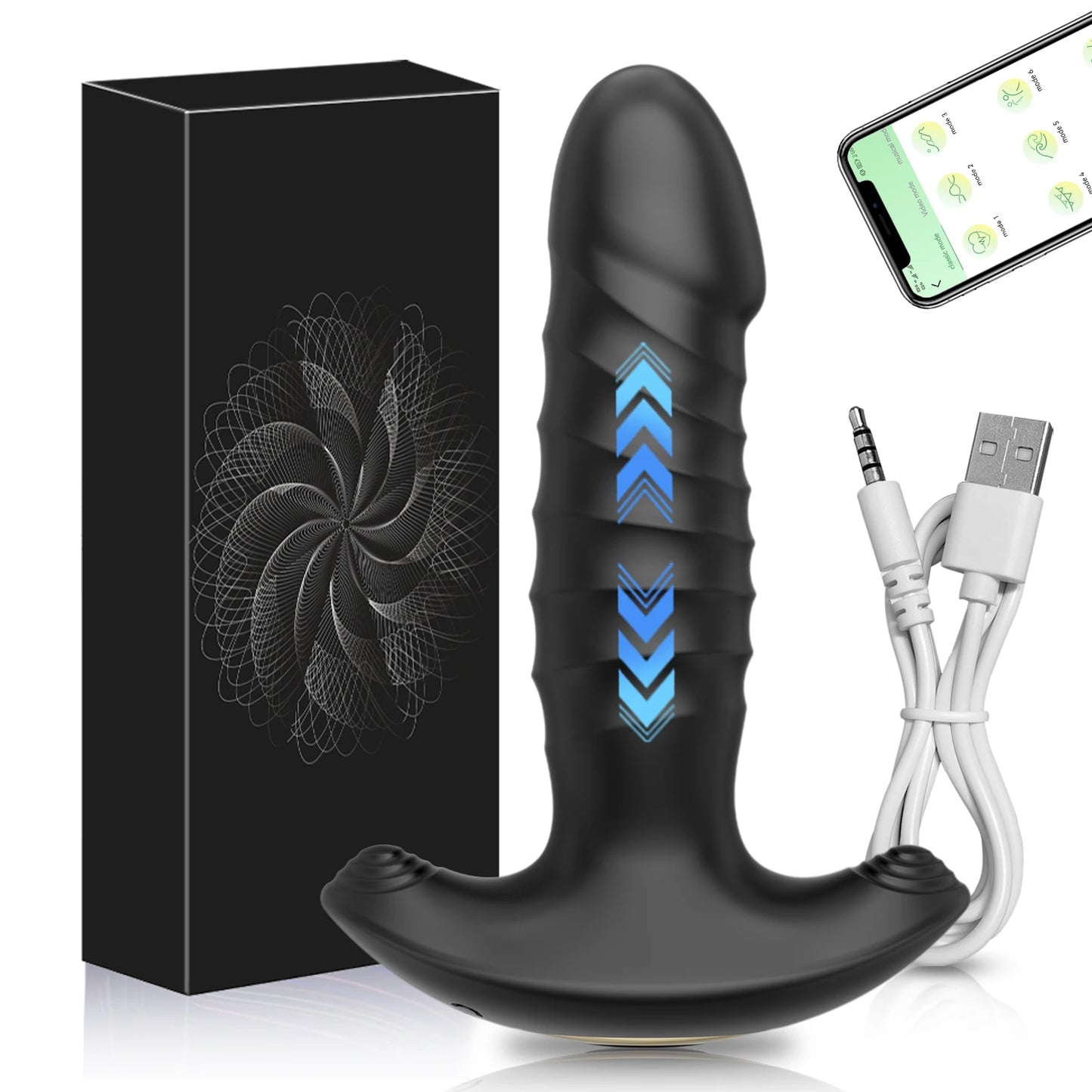 APP Control Female & Male Massager Vibrator Anal Plug Telescopic Butt Plug Female Sex Toy for Adult
