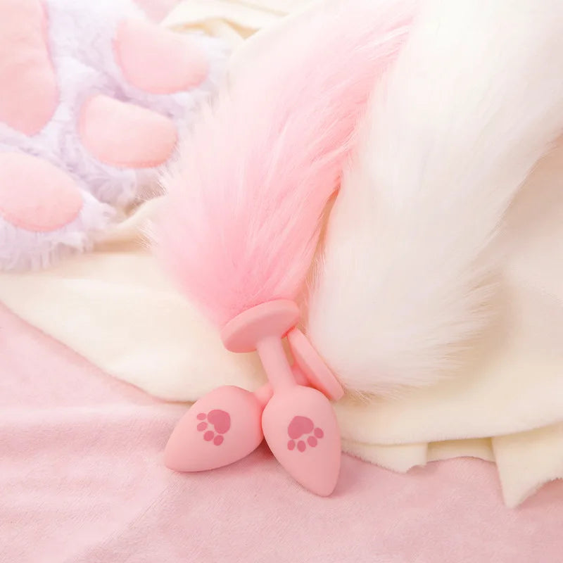 Sexy Kitty Anal Plug Tail Silicone Anal Toys for Women Men Butt Plug Cat Rabbit Anal Sex Toy Cosplay Erotic Adult Toys Sex Shop