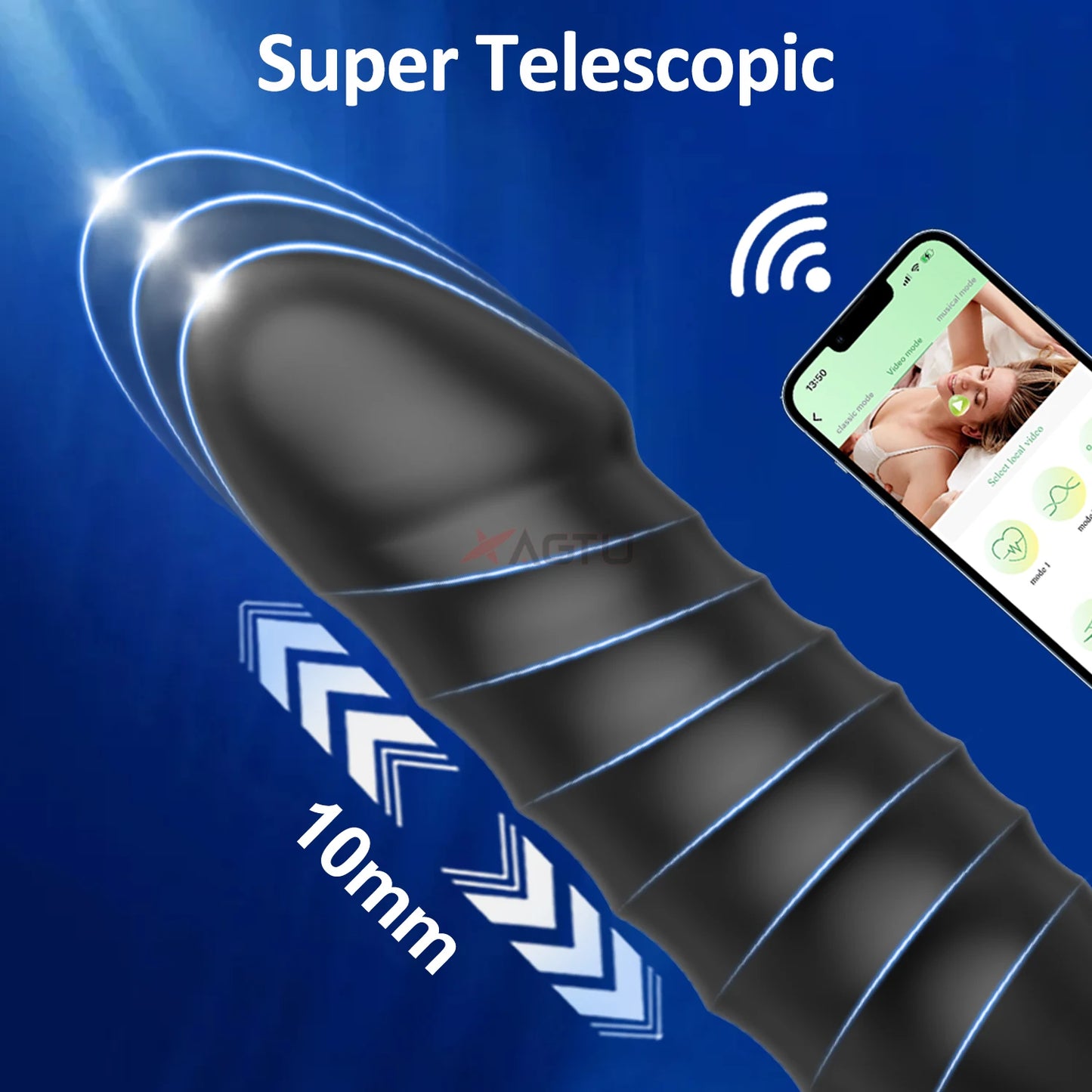 APP Control Female & Male Massager Vibrator Anal Plug Telescopic Butt Plug Female Sex Toy for Adult