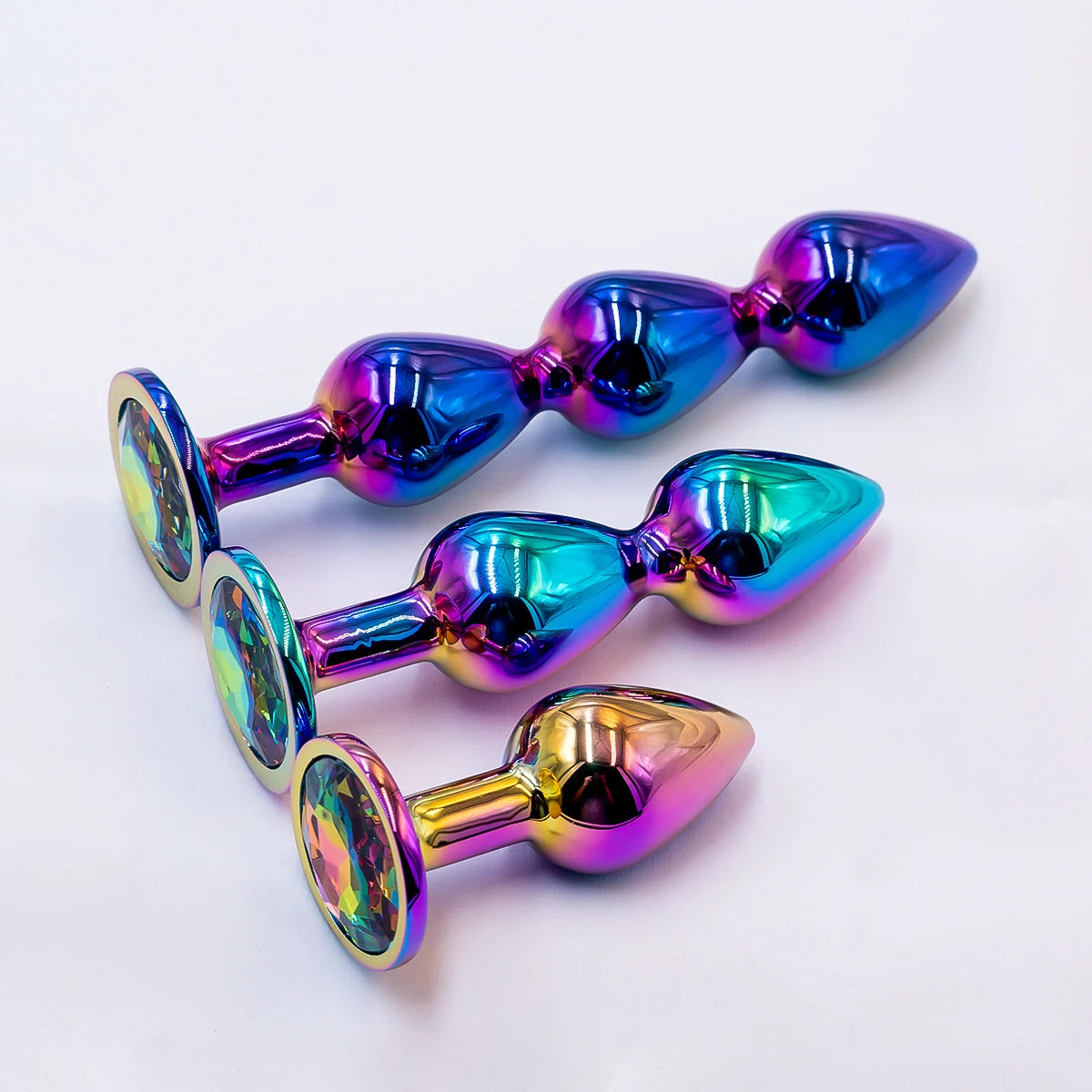 New Style Colorful Various sizes Metal Anal Plug Beginners To Expert Butt Plug Anus Massage Anal Stimulator Dildos Adult Sex Toy