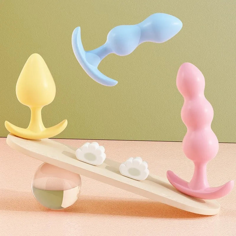 Three Piece Anal Plug Set Three Different Experiences Adult Toys Anal Exerciser Silicone Material Get Close To The Skin 18+
