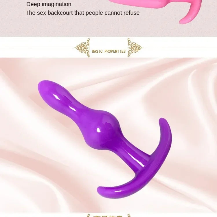 Anal Plug 6pcs Funny Butt Plug Backcourt Waterproof Silicone Comrades Adult Products Combination Set Massager Stick Training Kit