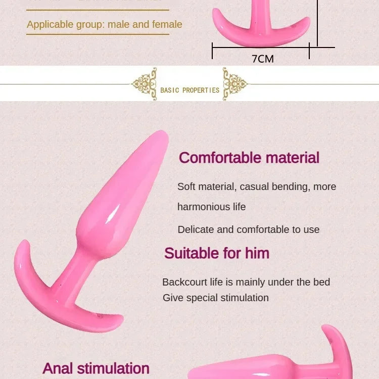 Anal Plug 6pcs Funny Butt Plug Backcourt Waterproof Silicone Comrades Adult Products Combination Set Massager Stick Training Kit