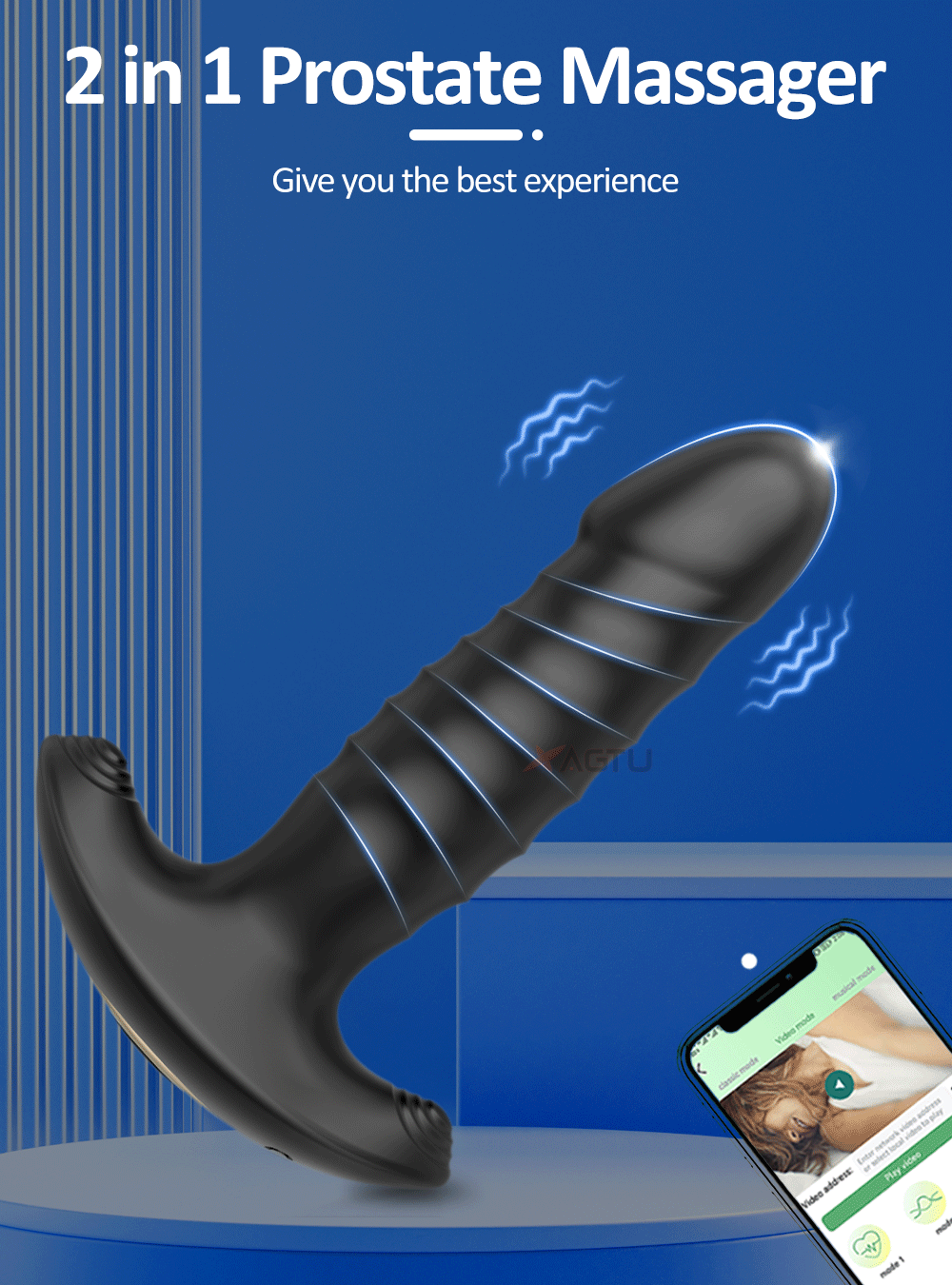 APP Control Female & Male Massager Vibrator Anal Plug Telescopic Butt Plug Female Sex Toy for Adult