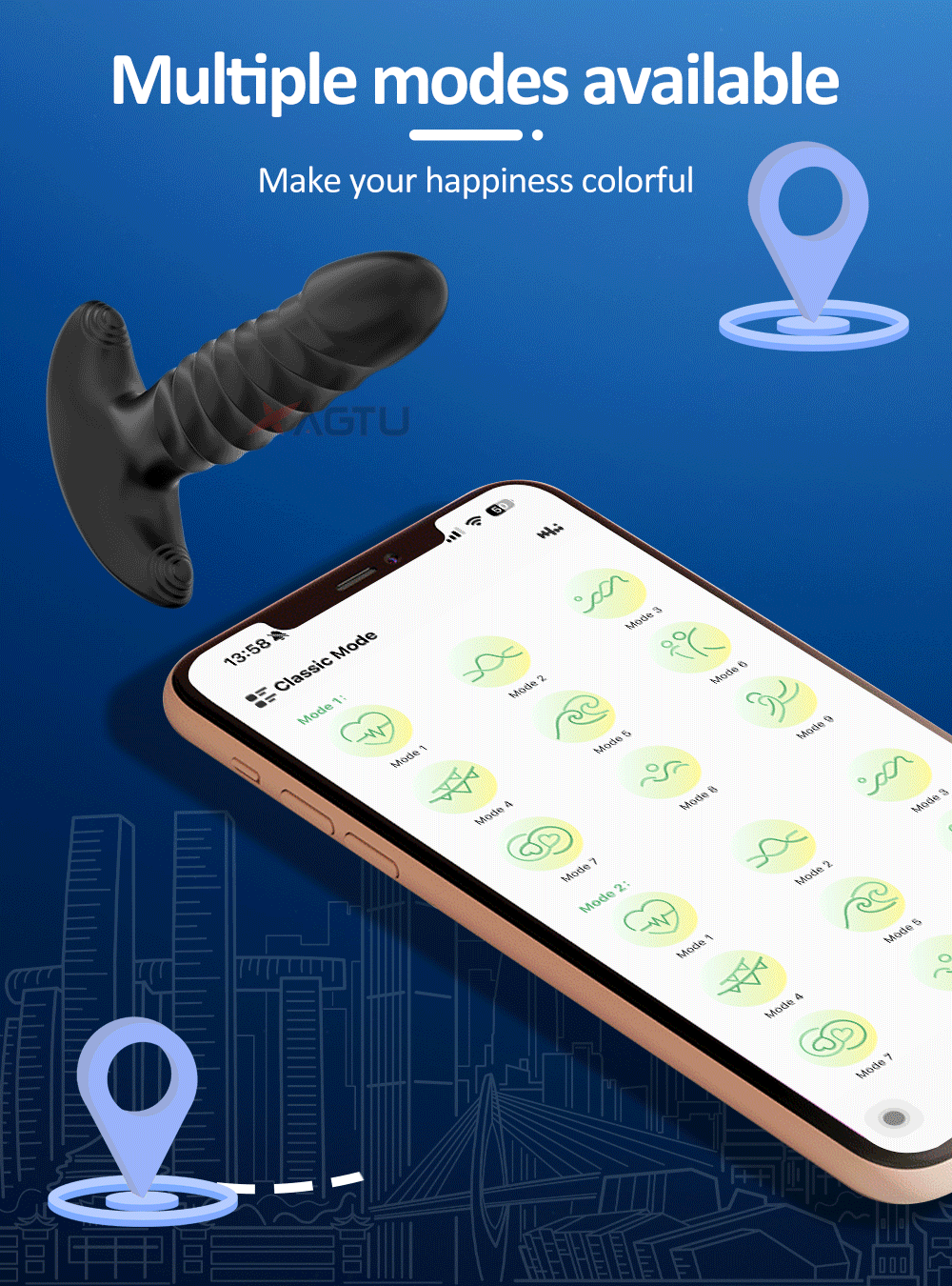 APP Control Female & Male Massager Vibrator Anal Plug Telescopic Butt Plug Female Sex Toy for Adult