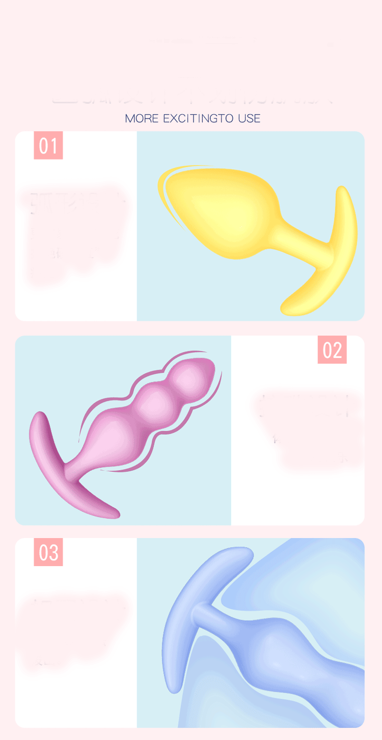 Three Piece Anal Plug Set Three Different Experiences Adult Toys Anal Exerciser Silicone Material Get Close To The Skin 18+