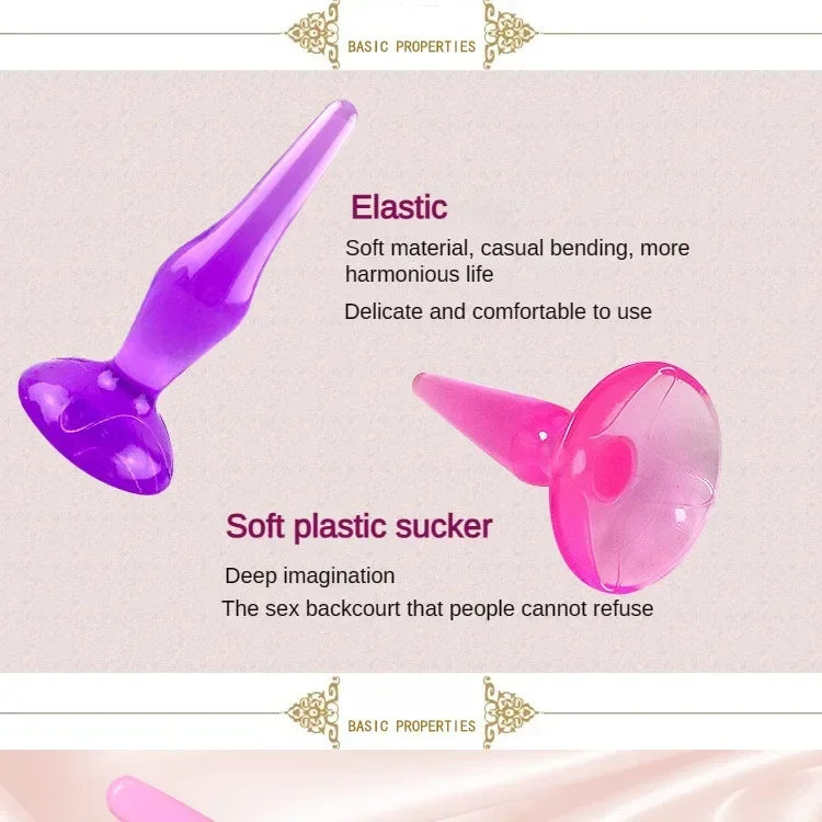 Anal Plug 6pcs Funny Butt Plug Backcourt Waterproof Silicone Comrades Adult Products Combination Set Massager Stick Training Kit