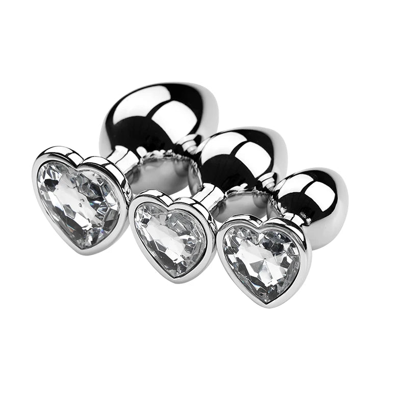 3PCS S/M/L Metal Anal Plug Butt Plug Sex Toy Butt Toy for Women Men Couples Adult Game Masturbator Anal Diamond Sex Shop