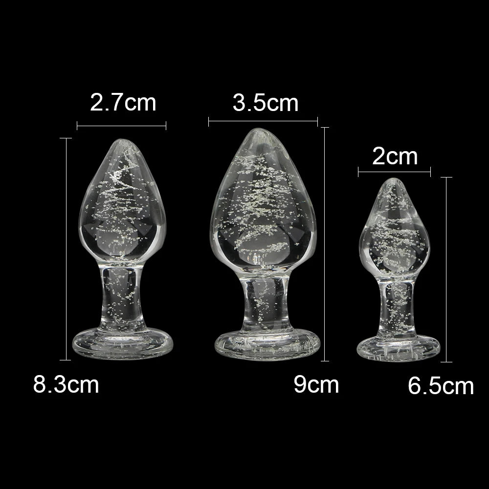 Luminous Butt Plug Glass Anal Beads For Women Dildos Female Masturbator Sex Toys Adult Men Couple Games Erotic Products
