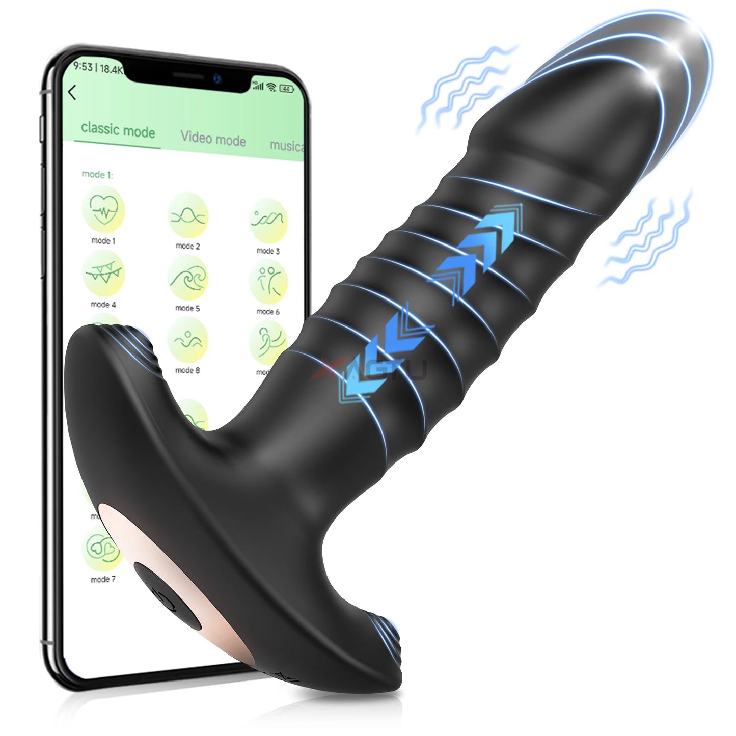 APP Control Female & Male Massager Vibrator Anal Plug Telescopic Butt Plug Female Sex Toy for Adult