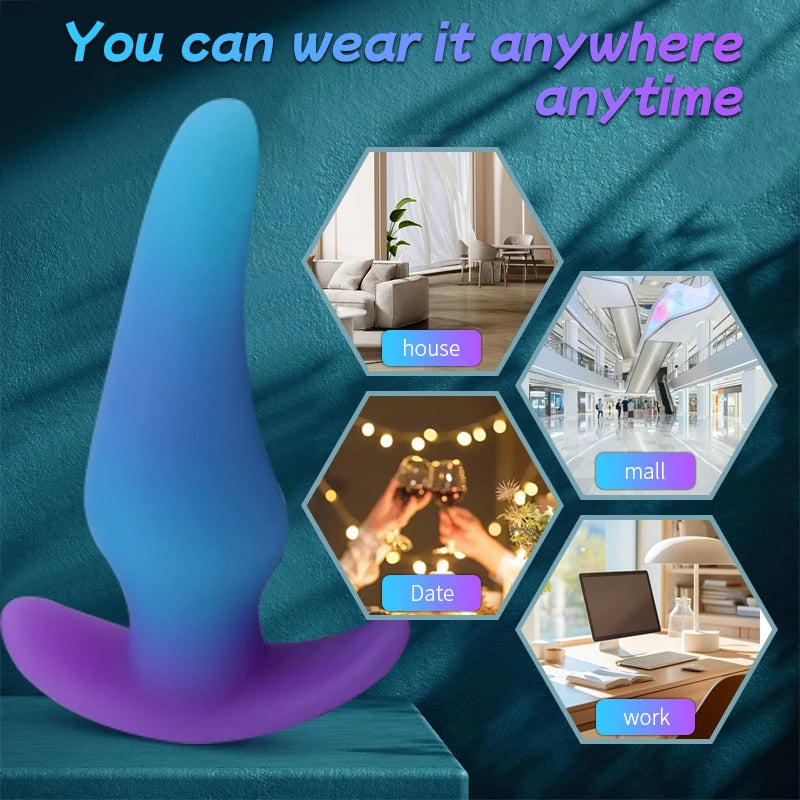 Mini Wearable Anal Plug Dildo For Women Masturbator Men Prostate Massage  Butt Plug Luminous Dildo Adult 18 Sexshop