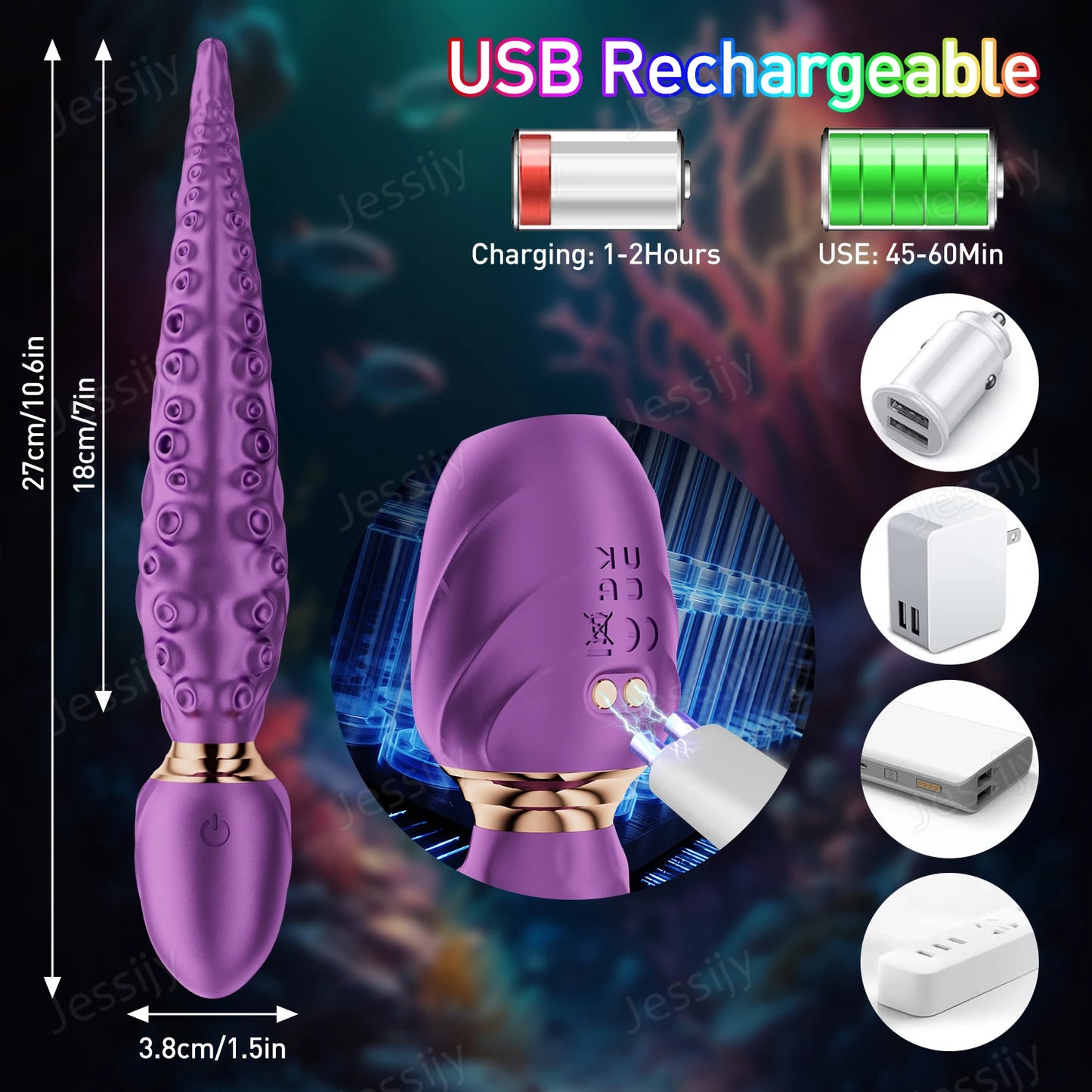 Vibrating Realistic Monster G-Spot Dildos Octopus Vibrator wit 10 Powerful Mode Adult Sex Toys for Women Anal Vagina Stimulation