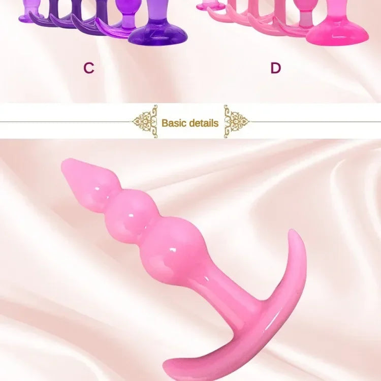 Anal Plug 6pcs Funny Butt Plug Backcourt Waterproof Silicone Comrades Adult Products Combination Set Massager Stick Training Kit