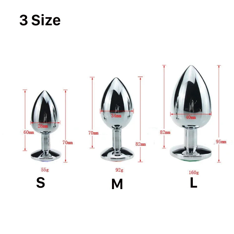 3 Size/set Metal Anal plug butt plug Sex Toys Butt Toys For Women/Men/Couples Adult Game Masturbator Anal S/M/L Diamond Sex Shop