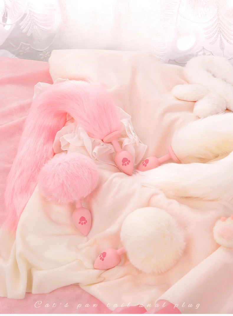 Sexy Kitty Anal Plug Tail Silicone Anal Toys for Women Men Butt Plug Cat Rabbit Anal Sex Toy Cosplay Erotic Adult Toys Sex Shop