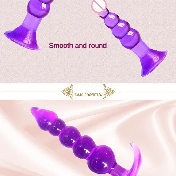 Anal Plug 6pcs Funny Butt Plug Backcourt Waterproof Silicone Comrades Adult Products Combination Set Massager Stick Training Kit
