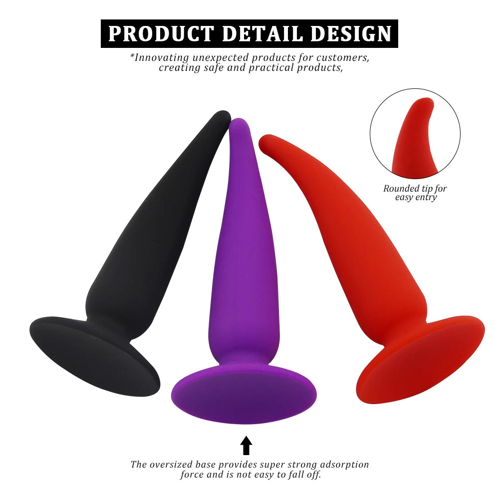 Silicone Anal Plug Smooth Butt Plug for Beginners Anus Dilator Anal Sex Toys for Women Men Adult Products Erotic Sextoys
