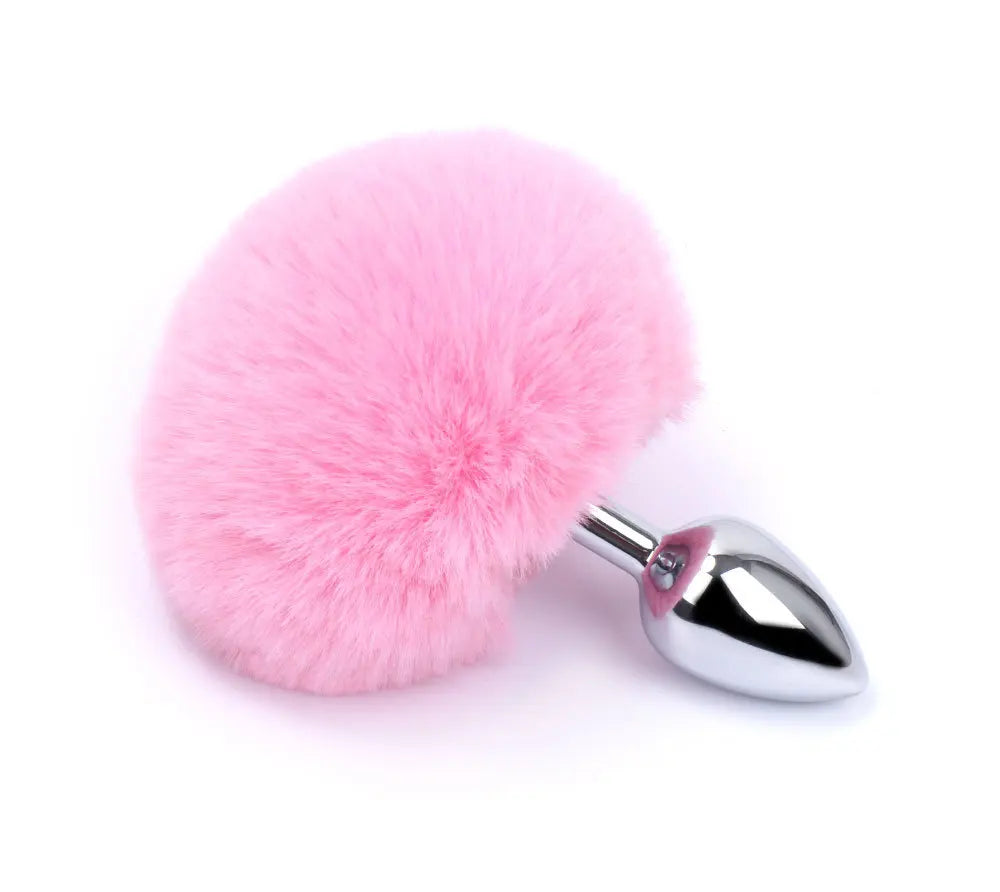 Metal Plush Rabbit Tail Anal Plug Prostate Massager Butt Plug Rabbit Ear BDSM Cosplay Erotic Sex Toys for Women Adults Sex Game
