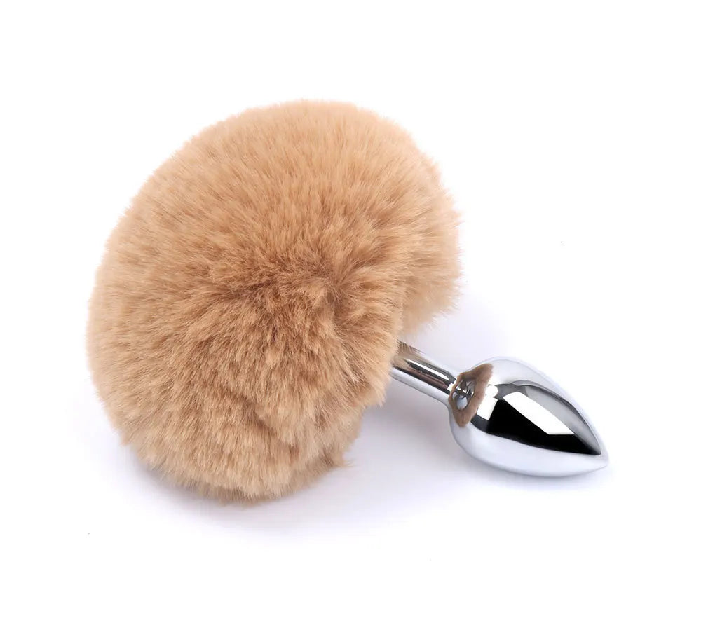 Metal Plush Rabbit Tail Anal Plug Prostate Massager Butt Plug Rabbit Ear BDSM Cosplay Erotic Sex Toys for Women Adults Sex Game