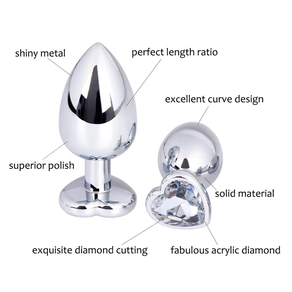 3Size Metal Anal Plug Beginner Butt Plug Masturbation Tool Sex Massager Adult Sex Toys Jelly Color Buttplug Prostate Massager 18