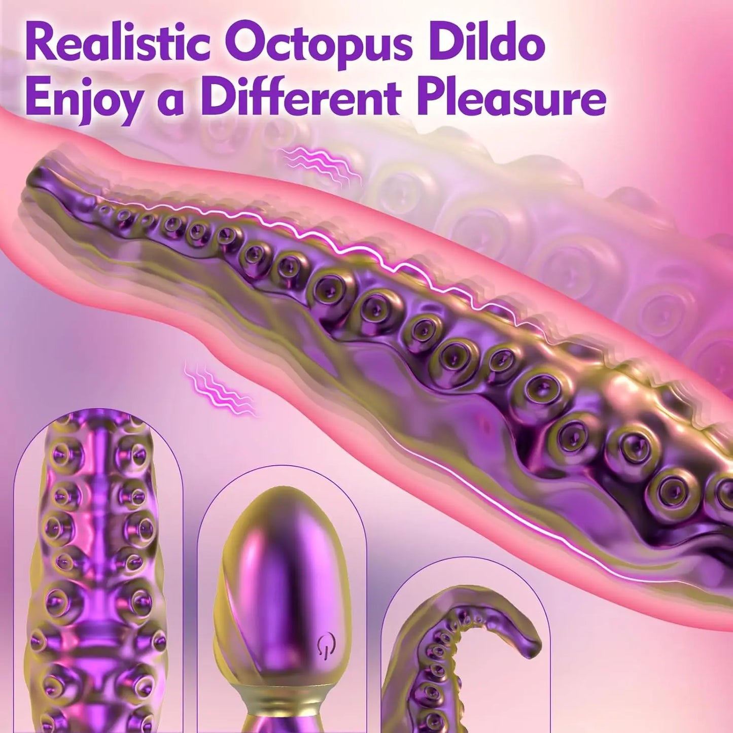 Vibrating Realistic Monster G-Spot Dildos Octopus Vibrator wit 10 Powerful Mode Adult Sex Toys for Women Anal Vagina Stimulation