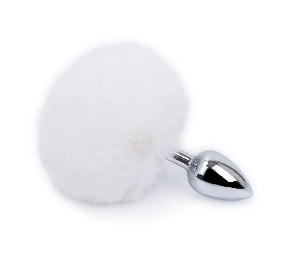 Metal Plush Rabbit Tail Anal Plug Prostate Massager Butt Plug Rabbit Ear BDSM Cosplay Erotic Sex Toys for Women Adults Sex Game
