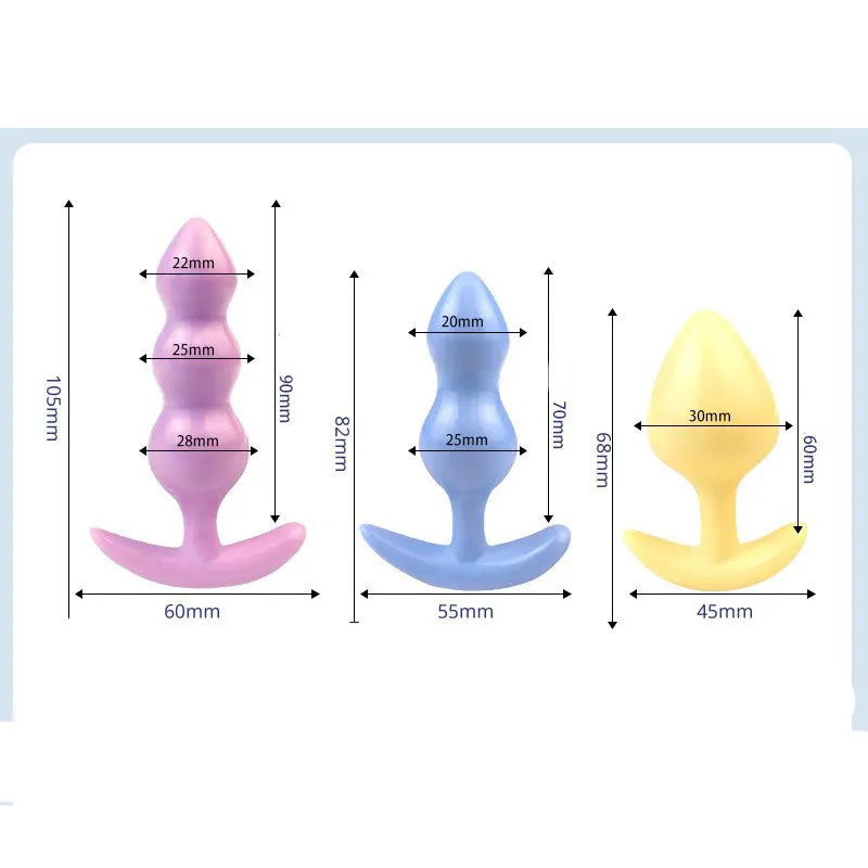 Three Piece Anal Plug Set Three Different Experiences Adult Toys Anal Exerciser Silicone Material Get Close To The Skin 18+