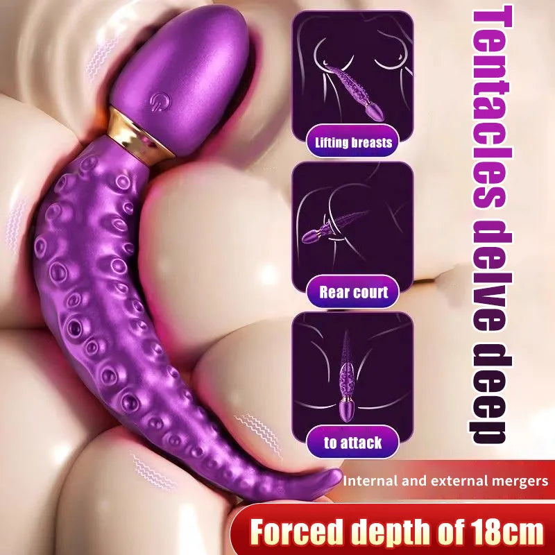 Vibrating Realistic Monster G-Spot Dildos Octopus Vibrator wit 10 Powerful Mode Adult Sex Toys for Women Anal Vagina Stimulation