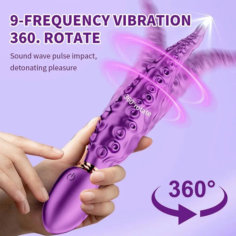 Vibrating Realistic Monster G-Spot Dildos Octopus Vibrator wit 10 Powerful Mode Adult Sex Toys for Women Anal Vagina Stimulation