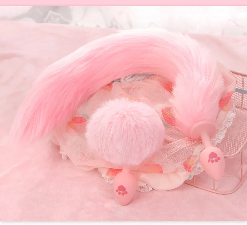 Sexy Kitty Anal Plug Tail Silicone Anal Toys for Women Men Butt Plug Cat Rabbit Anal Sex Toy Cosplay Erotic Adult Toys Sex Shop