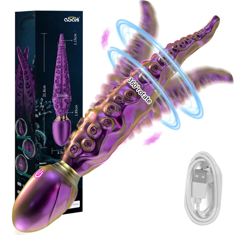 Vibrating Realistic Monster G-Spot Dildos Octopus Vibrator wit 10 Powerful Mode Adult Sex Toys for Women Anal Vagina Stimulation