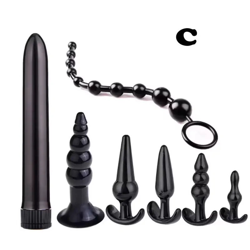 4/5/7/8Pcs/Set Silicone Butt Plug Dildo Masturbation Anal Plug Vaginal Plug Sex Toys Combination Anal Bead Dilator Toys for Gay