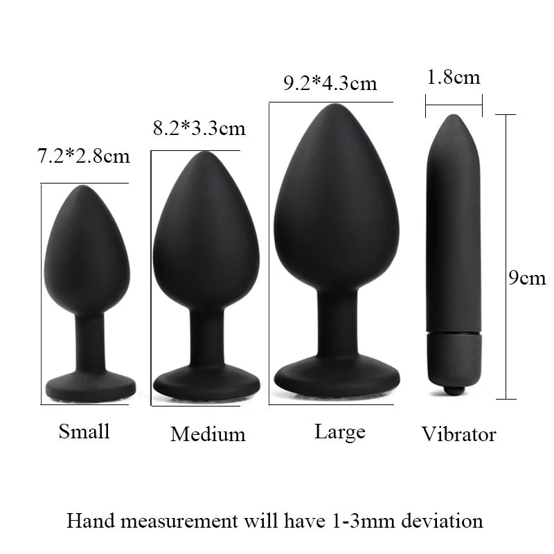 Silicone Anal Plug Butt Dildo Vibrator Sex Toys Anal Trainer Sex Prostate Back Yard Toy For Women Man Sex Shop Couple Gay Unisex
